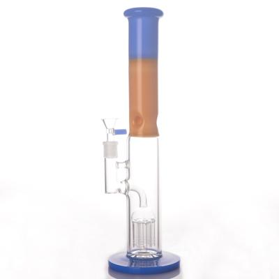 China 14.5 Inch Straight Glass Tube Bong , Glass Bong Cylinder Jade Colors For Flower for sale