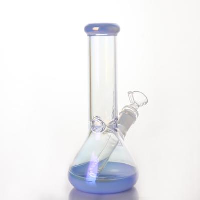 China 8.5 Inches Ice Catching Glass Beaker Bong Iridescent Rainbow Blue Jade Color for sale