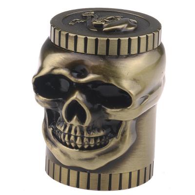 China 3 Layers Metal Zinc Alloy Herbal Spice Crusher Punk Skull Style For Tobacco for sale