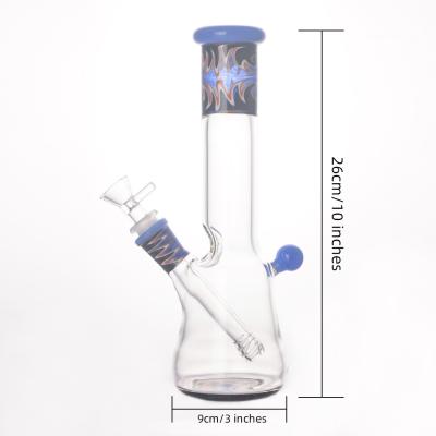 China Shatterproof Straight Tube Beaker Bong 10 Inch With Flame Ice Hole for sale