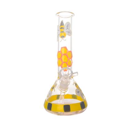China Taça de vidro Bong Straight Glass Bong da abelha amarela 8 polegadas à venda