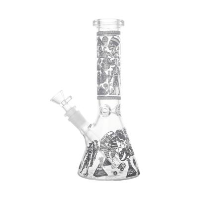 China Creepy Ghost Pattern 19mm Female Glass Beaker Bong 8 Inches for sale