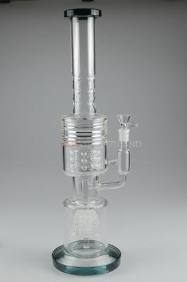 China Double Filter Straight Tube Bong Vertical Tubular Removable for sale