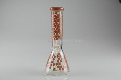 China 14MM Female Joint Conical Flask Glass Hookah Beaker Hexagonal Pattern for sale