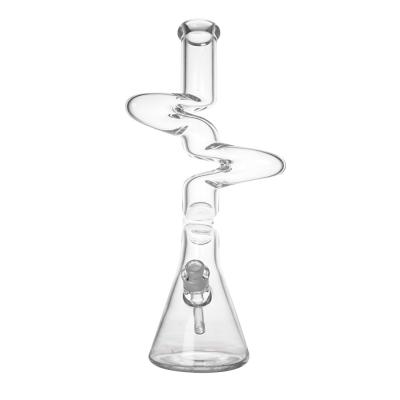 China 18.5 Inches Height Smoking Glass Bong Water Pipe Clear Glass for sale