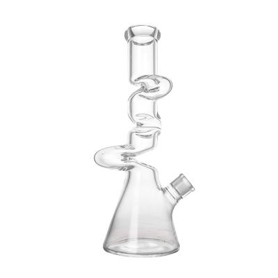 China Straight Mouth Smoking Glass Bong Pipe 18mm Female With 5 Inches Base for sale