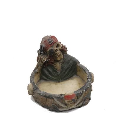 China Halloween Skeleton Head  Resin Ashtray Novelty Cute For Home Decoration for sale