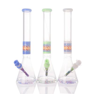China 14mm Female Straight Tube Bubbler Water Pipe 18.5 Inches With Graffiti for sale