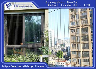 China Anti Rust Invisible Balcony Grill , Aluminum Frame Invisible Grill For Balcony for sale