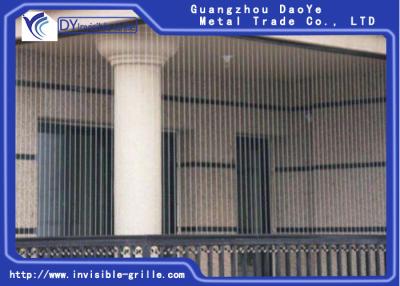 China Safty Balcony Constructed 2.0 mm Diameter Stainless Steel Wire Balcony Invisible Grille for sale