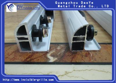 China Sand White Single Pad Aluminium Track Rail For Invisible Safety Grilles for sale
