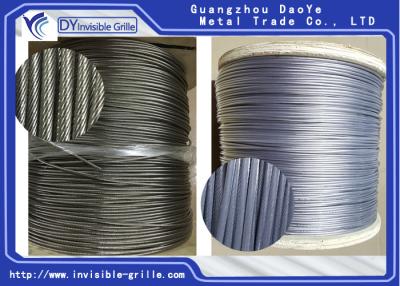 China Invisible Grilles 3.0mm Stainless Steel Wire Encased In  Plastic  Rubber For Protection for sale