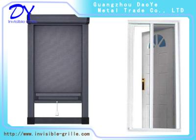 China Fiberglass Wire Mesh Retractable Invisible Sliding Screen Door for sale