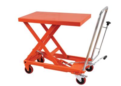 China Manual Hand Portable Hydraulic Lift Table Rental , Single Scissor Lift Table For Cargo for sale