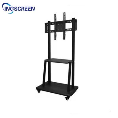 China 86in Interactive Whiteboard Stand 150KG Flat Panel Mobile Rolling Flat Screen Tv Stand for sale