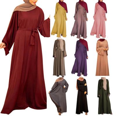 China Women Clothes Middle East Abaya Muslim Solid Color Plus Size Muslim Long Dress for sale