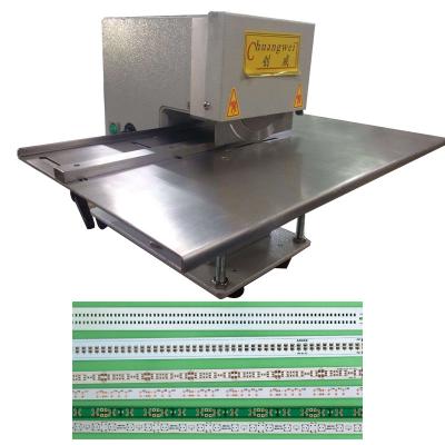 China Pizza Wheel Motorized V-Cut LED PCB Depanel Machine with Two Round Blades for sale