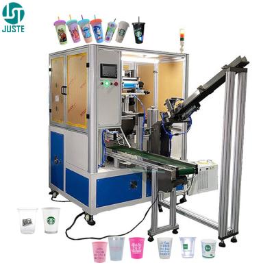 China Plastic Cup Silk Screen Printing Machine 4 6 Multi Color Full Automatic Auto Paper Cups Screen Printers For Glass Bottle for sale