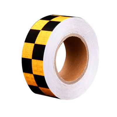 China Retro  Safety Hazard Warning Reflective Tape Black Yellow For Cars Colorful Strong Adhesion PVC for sale