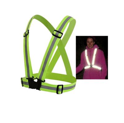 China Harness High Visibility Cycling Reflective Belt For Running Sleeveless Traffic Sports V Shape Reflector for sale