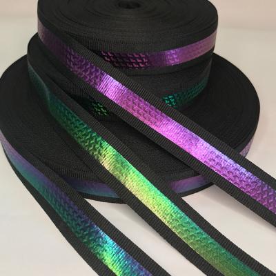 China Nylon Rainbow Webbing Strap Cotton Colorful  Chair Knitted Webbing for sale