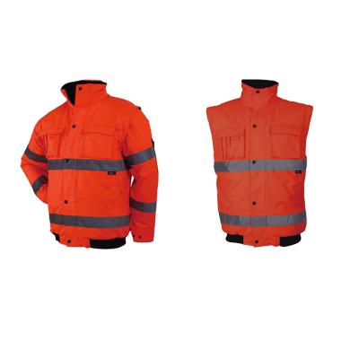 China 5xl En471 Breathable Fluorescent Reflective Jacket Construction Bomber Waterproof Hi Vis 2 In 1 for sale