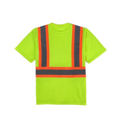 China Reflective Breathable High Visibility Shirts Work Short Sleeves Quick Dry Microfiber Sweat Absorbent for sale