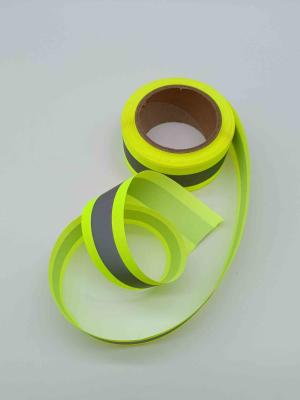 China 50mm Reflective Webbing Fluorescent Yellow Reflective Tape Green Custom High Light Black for sale