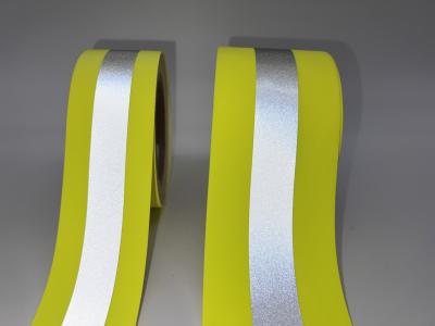 China Fluorescent Color Fire Resistant Reflective Fabric Tape Applied To Fire Protection for sale