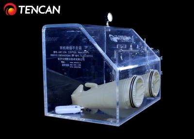 China Transparent Laboratory Glove Box , 10mm/15mm/30mm Thickness Acrylic Glove Box for sale