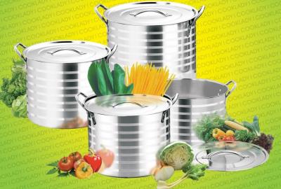 China 8pcs high quality stainless steel stock pot & cooking pot & casseroles &8L/11L/13L /15L cookware set silver for sale