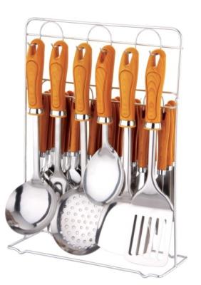 China 32pcs stainless steel  kitchen tool set & tablewares set&kitchenwares &yellow handle dinnerwares for sale