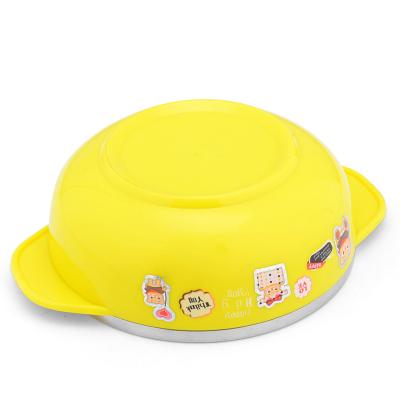 China 2016 o estilo novo 201 de aço inoxidável e PP amarela o kitchenware da cor para crianças à venda