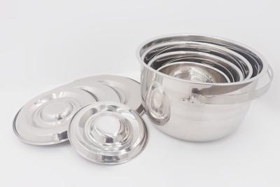 China 15,18,21,24cm 4pcs  Wholesale soup bowl with luxury lid for kitchen no-magenic stainless steel cooking pot for sale