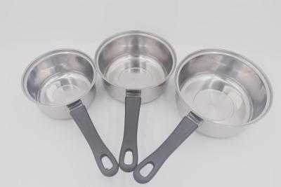 China 3pcs Cookware pots nonstick cooking pot stainless steel sauce pan for sale