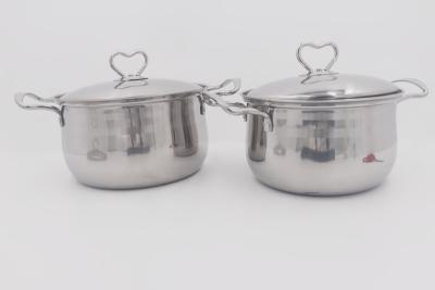 China 4pcs Household items grade steel cooking pot round shape America soup pot with metal handle for sale