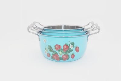Cina 16,18,20cm Pots and pans belly shape cooking pot  steel non-stick pressure pots in vendita