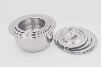 Chine la cuisson en gros de l'acier inoxydable 8pcs filtre le bol de soupe NO--magenic avec le couvercle de luxe pour la cuisine à vendre