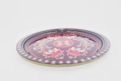 中国 30cm Hot sale dinner plates chinese elements bone plate luxury round tray with flower background 販売のため