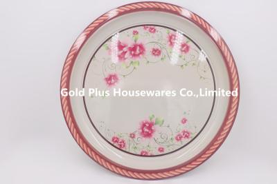 中国 40cm Decor dishes plate for salad dinner SS flower decal pasta plate for hotel 販売のため