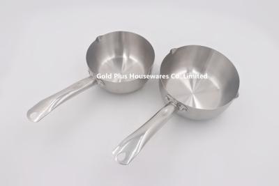 Cina 18cm Cookware metal saucepan cooking pot with steel handle stainless steel saucepan milk pan in vendita