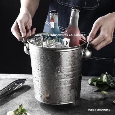 China 9L Newest style stainless steel ice bucket bar champagne ice buckets ice barrel for beer à venda
