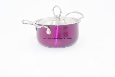 China Kitchenware stainless steel soup pot hot sale 16cm metal stockpot kitchen cooking pot for home for sale