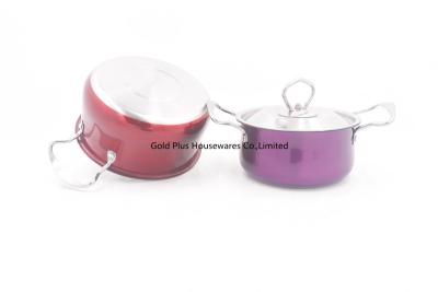 China 16-20cm New design various size aluminum non-stick casserole stainless steel cooking soup hot pot for sale