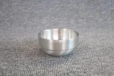 中国 Korean style 14cm brushed polishing metal adults rice bowl natural color 304 stainless steel sauce snack bowl 販売のため