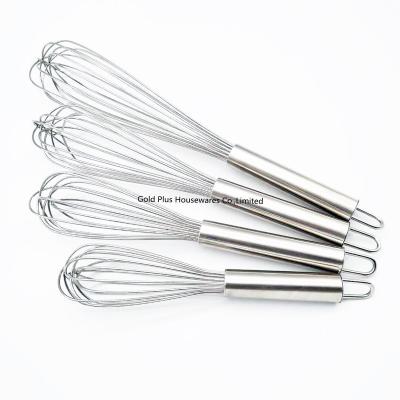 China Amazon hot selling cooking cake baking tool household beater kitchen gadgets non stick manual metal egg whisk à venda