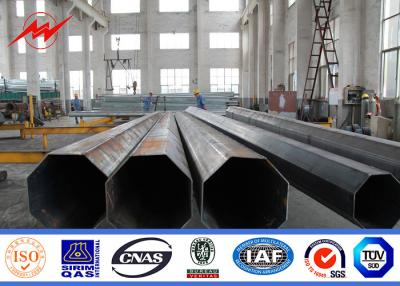 China Round 4mm Steel Plate Thickness Galvanized Steel Pole 15m Height Straight Two Sections for sale