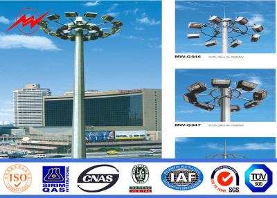 China Multisided Powder Coating 40M High Mast Pole with Winch for Park Lighting for sale