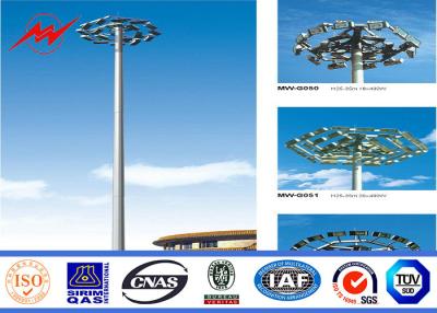 China HDG galvanized Power pole High Mast Pole with 400w HPS lanterns for sale