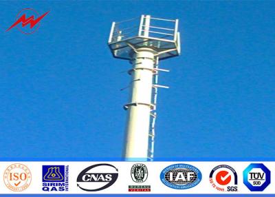 China Conical 90ft Galvanized Mono Pole Tower , Mobile Communication Tower Three Sections for sale